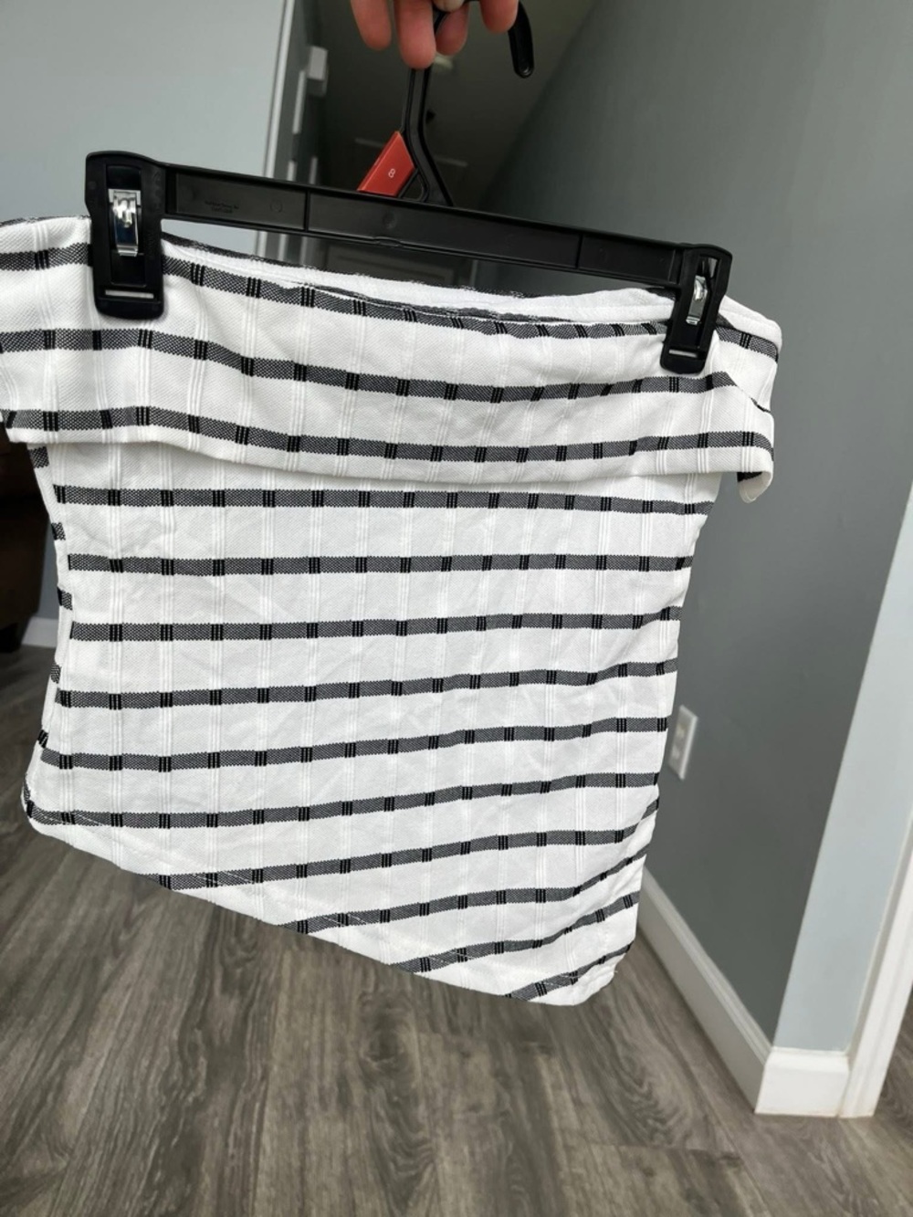 Striped Black & White Tube Top